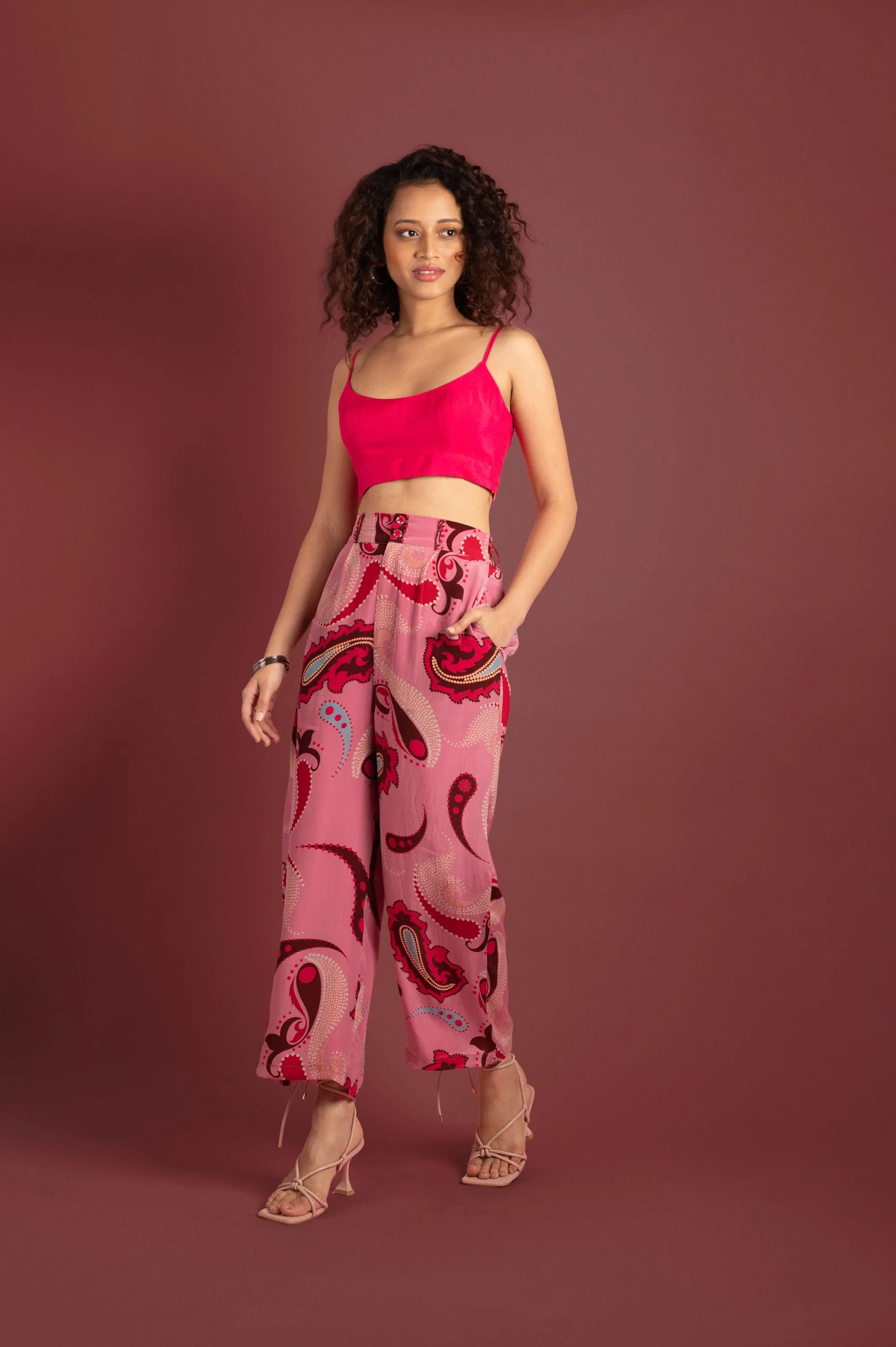 Sorbet Paisley Cropped Trouser