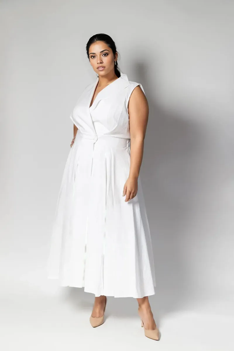 Sorrento Trench Dress White