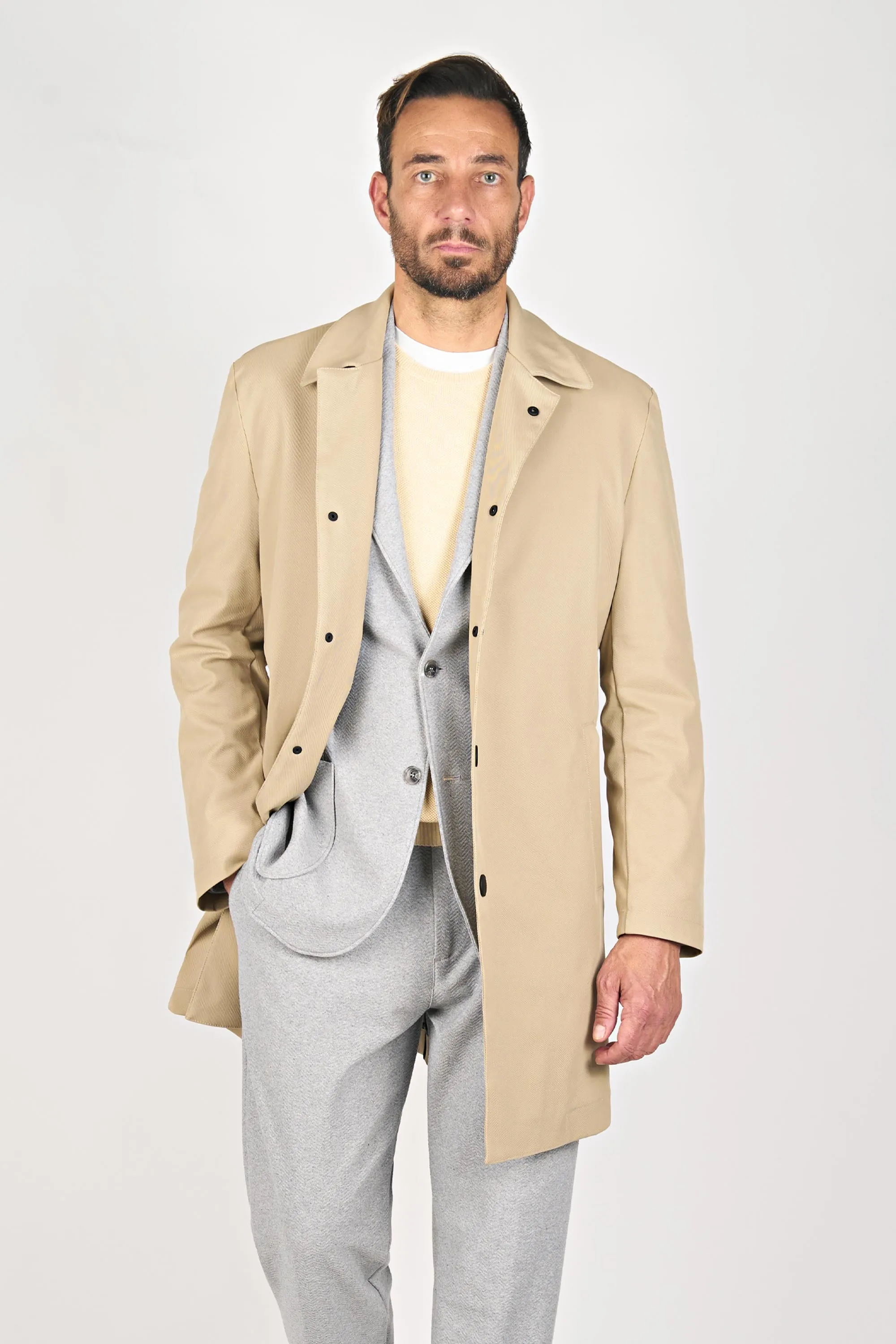 Technical Cotton Raincoat