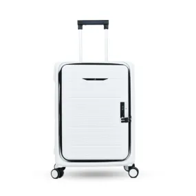 THE CLOWNFISH Collapsible Series Luggage Polypropylene Hard Case Suitcase Spinner Eight Wheel Foldable Trolley Bag With Tsa Lock- White (Small Size, 51 Cm-20 Inch), H-56 Centimeters