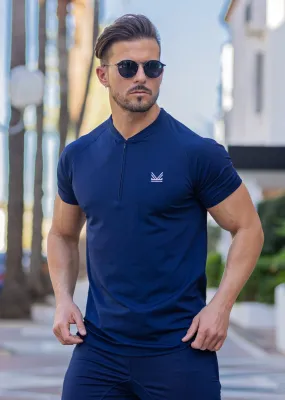 Ultimate Zipper Henley Tshirt Only - Navy