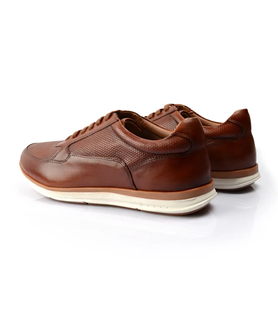 UrbanStride Leather Sneakers - Cognac