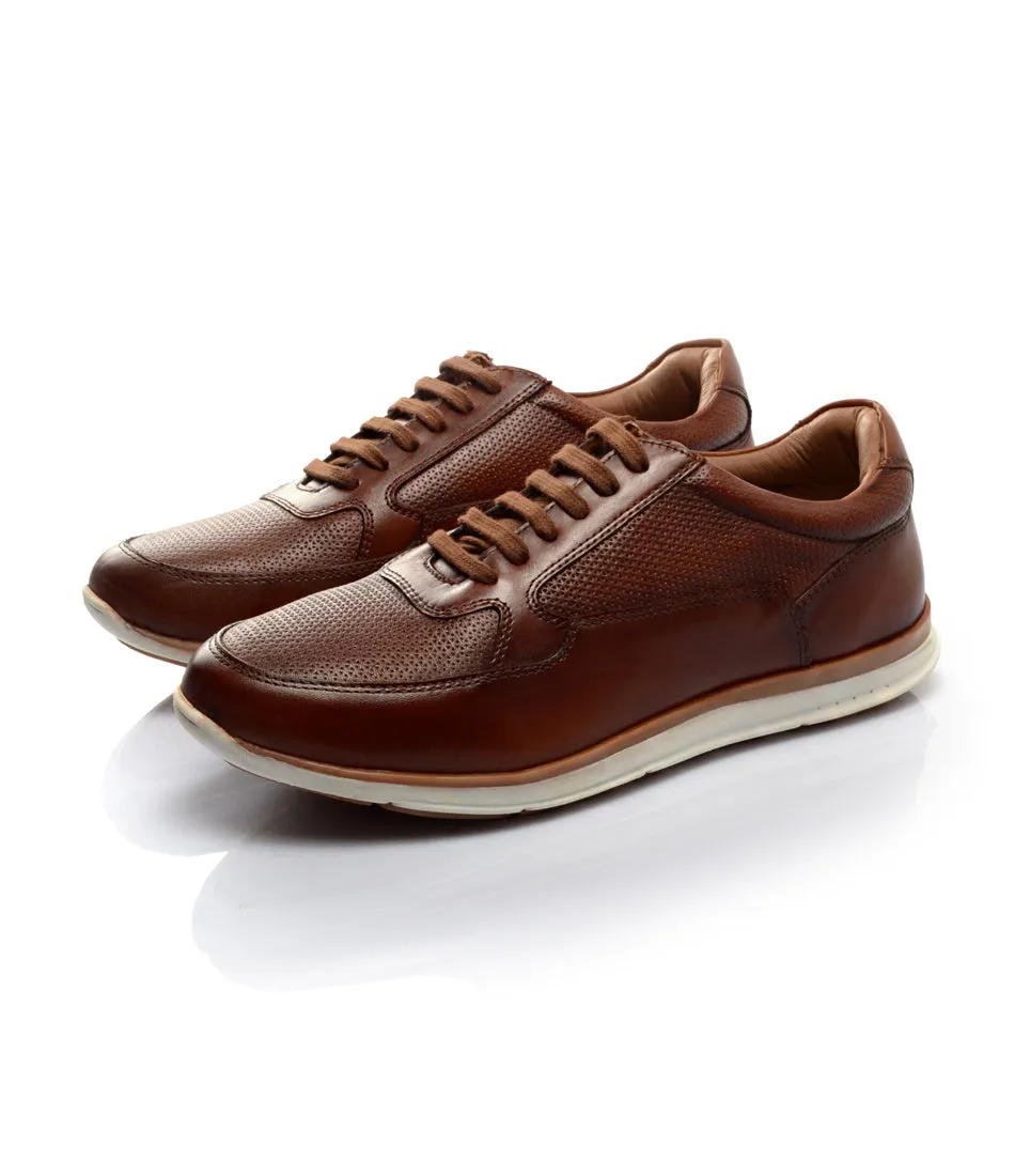 UrbanStride Leather Sneakers - Cognac