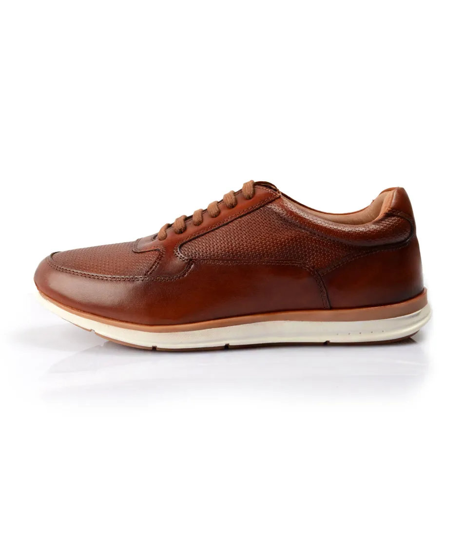 UrbanStride Leather Sneakers - Cognac