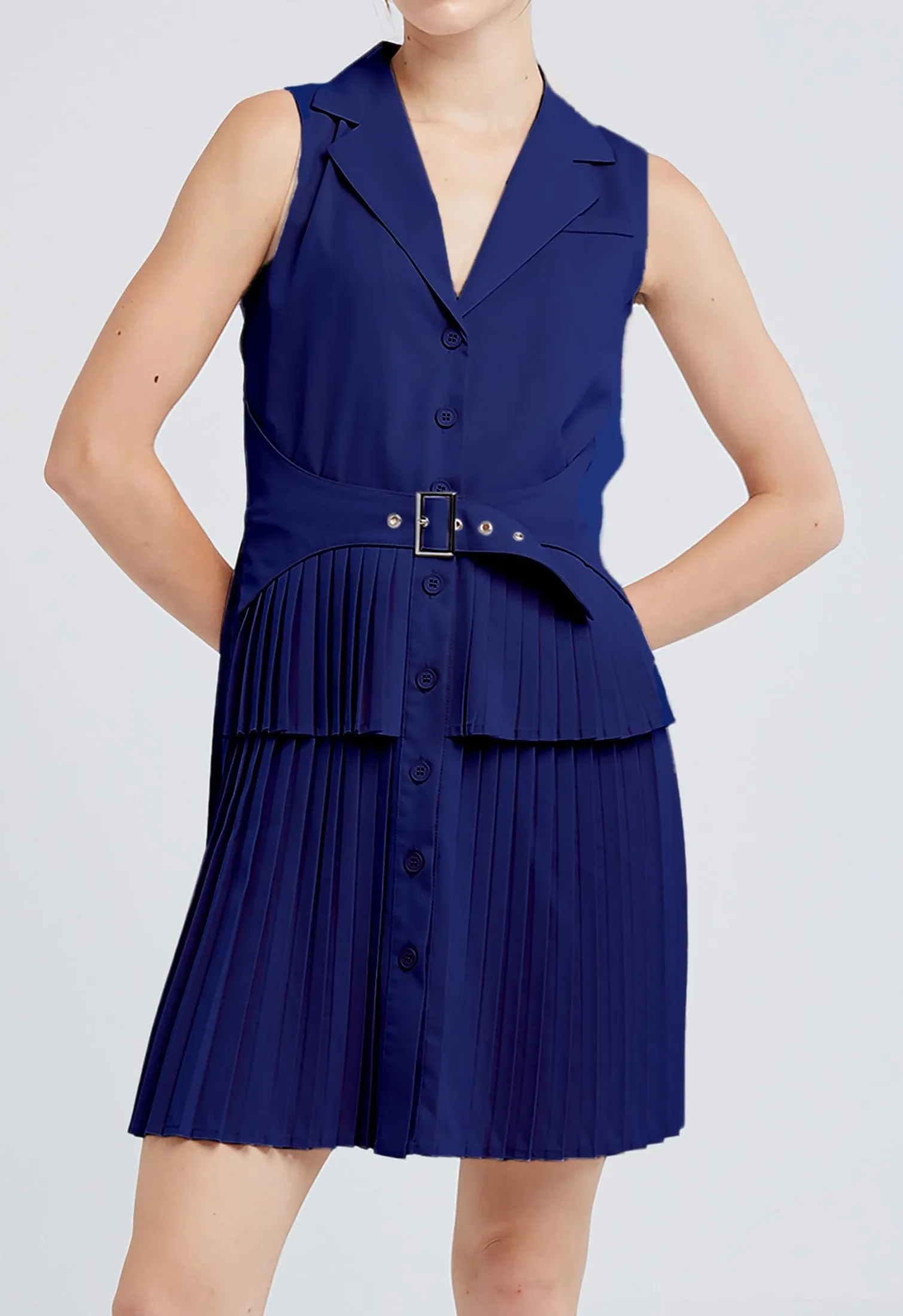 Vest Trench Pleated Dress