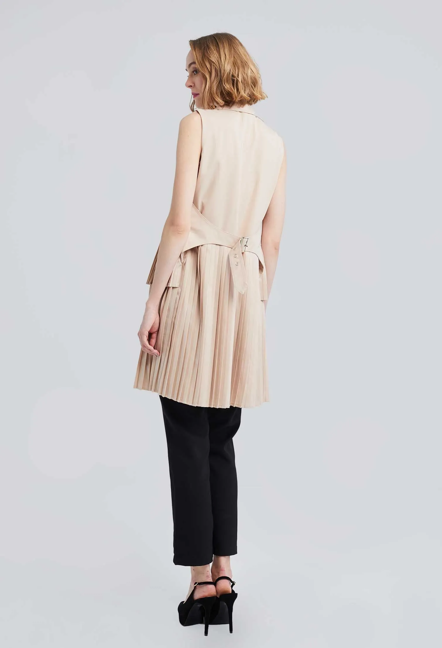 Vest Trench Pleated Dress