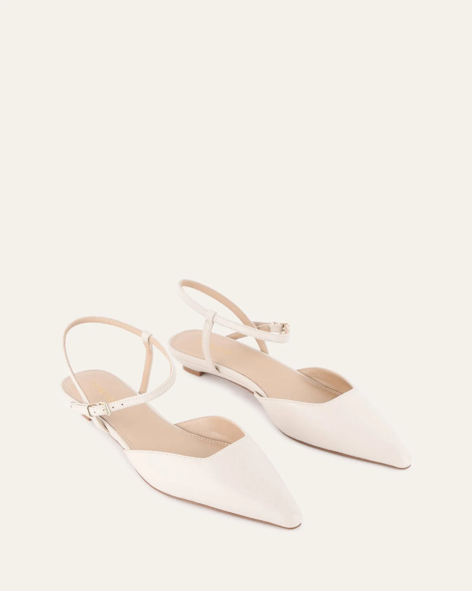 VIRGINIE DRESS FLATS OFF WHITE LEATHER