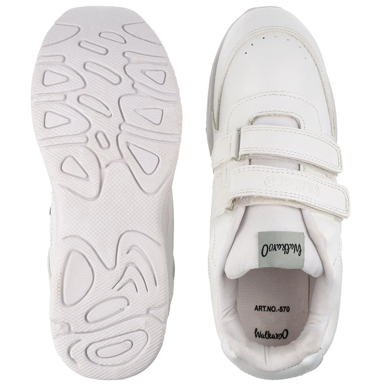 Walkaroo Boys School Shoes - 570 White