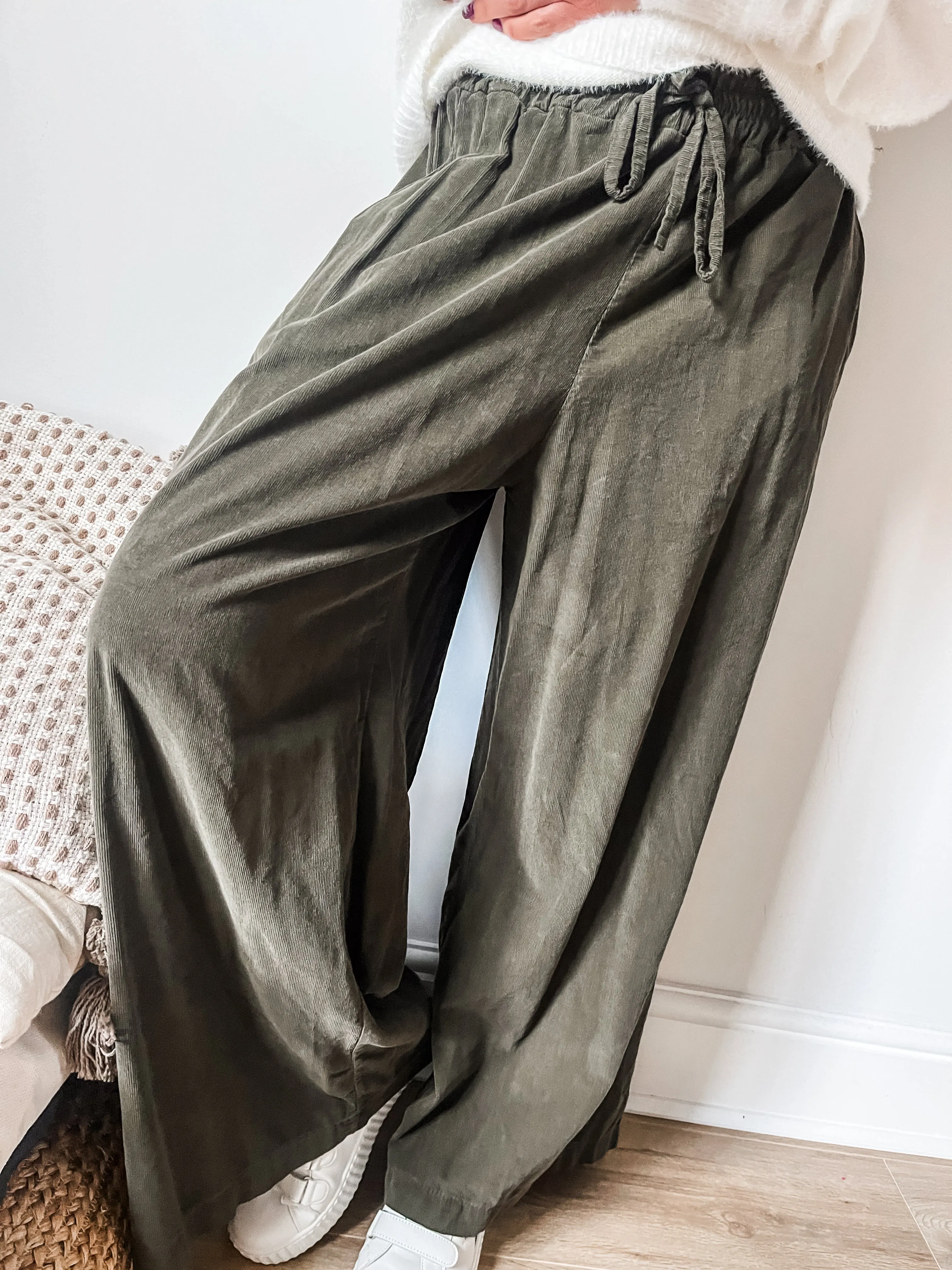 Wide Leg Cord Trousers