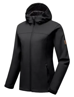 Women's Softshell Jacket Hooded Windproof Fleece Lined Jackets