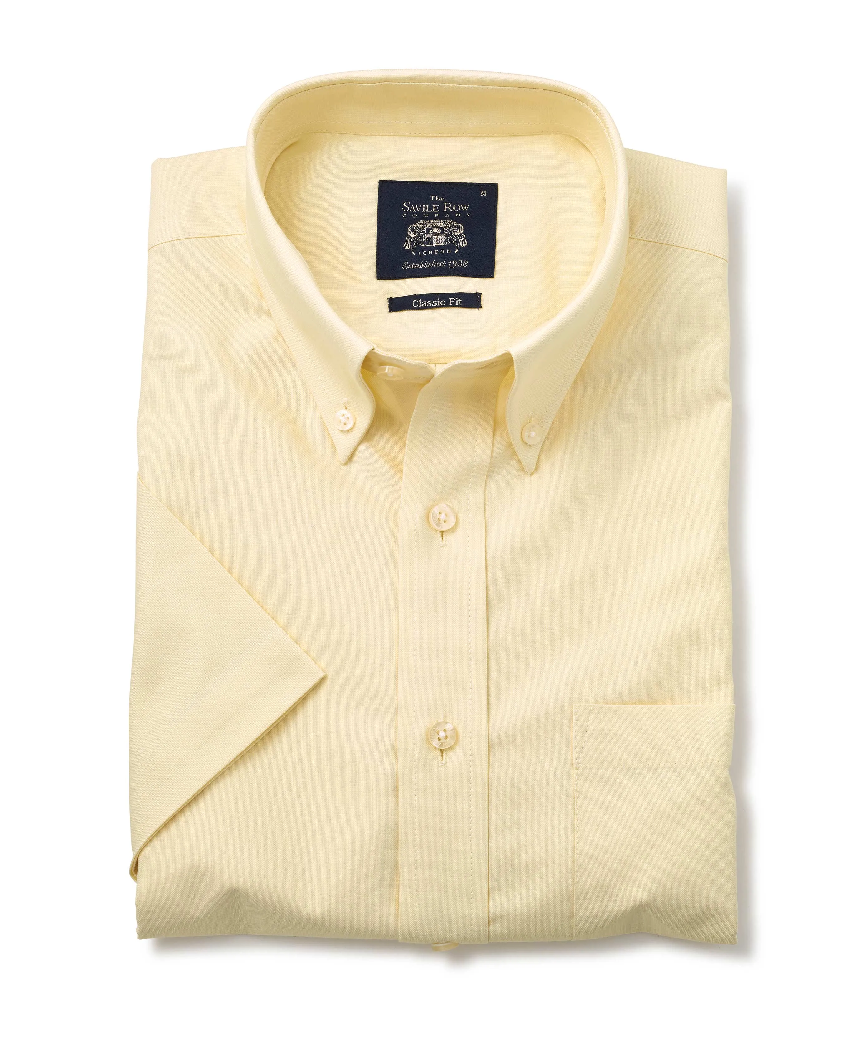 Yellow Button-Down Short Sleeve Oxford Shirt